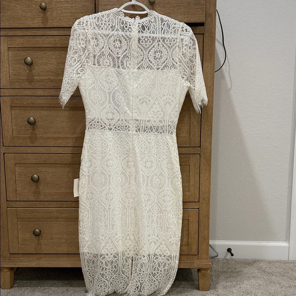 NWT Lulu's Ivory Lace Midi Dress - Picture 4 of 4